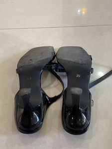 Chic Patent Block Heels with Ankle Strap
