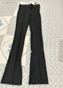 Completely New Black Flare Pants with Side Slits