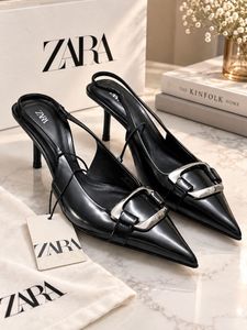 ZARA Black Slingback Heels