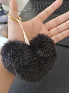 Heart Shaped Fluffy Keychain
