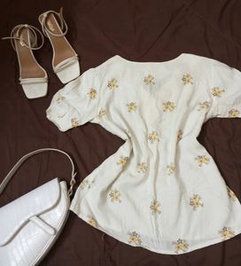 Korean White Cotton Top
