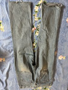 Distressed Light Wash Flare Jeans