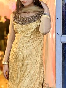 Golden Sharara Set For Women