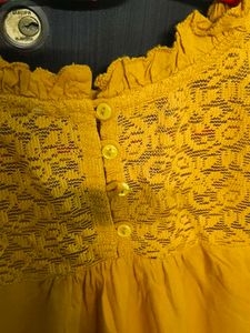 Elegant Yellow Lace Top