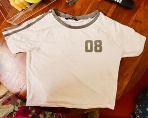 White "08" Graphic T-Shirt