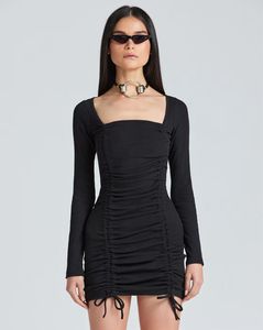 Ruched tie string dress