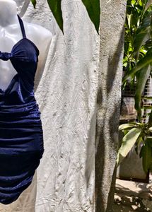Velvet Bow Cutout Dress