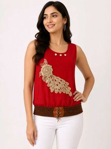Red Button-Up Top