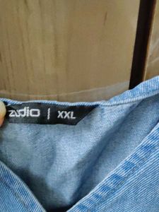 Light Wash Denim Vest with Embroidery