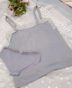 Lace Trim Camisole &amp; Panty Set