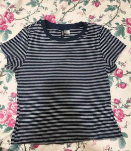 Striped Navy Blue Crop top