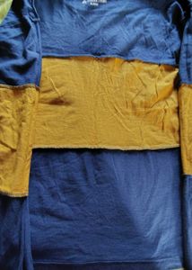Men's Navy &amp; Mustard Striped Long Sleeve T-Shirt