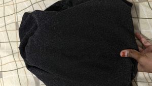 Sparkly Black Ruched Bodycon Dress