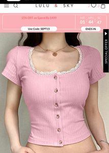 Lulu And Sky Pink Cute Top