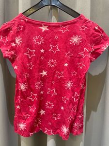 Cute Pink Star Print T-Shirt