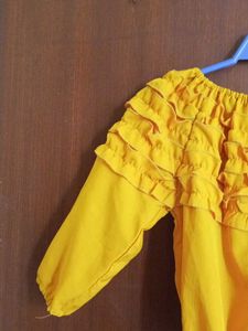 Cute Yellow Ruffle Top