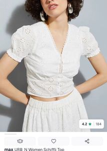 White Broderie Anglaise Crop Top