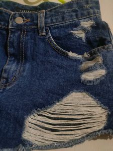 Ripped Denim Short