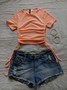 divided Ruched Crop Top