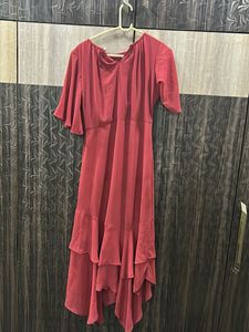 Ruffle Hem Midi Dress