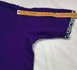 Vibrant Purple Kurta with Indian Print Accents