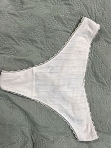 White Lace Trim Briefs