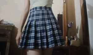 Plaid Pleated Mini Skirt