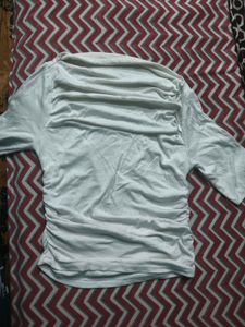 Chic Ruched White Top