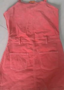 Cute Corduroy material Dress with Satin flowers