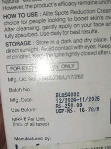 Alite Spots Reduction Cream