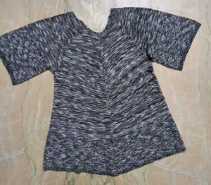 Marled Knit V-Neck Top (USA)