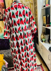 Chic Floral Print Button-Down Maxi Dress