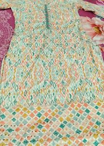 Bohemian Diamond Print Kurta Set