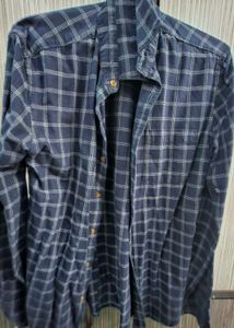 Men's Navy Plaid Button-Up Shirt
