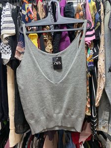 Zara Grey Knit Tank Top