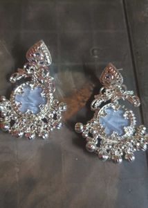 Elegant Silver white Dangle Earrings