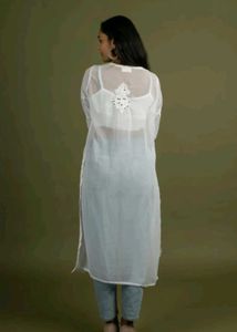 Elegant White Chikankari Kurta Set