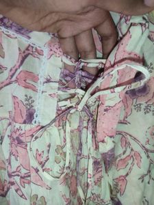 Floral Short Kurti | 100% Cotton | Bust 44 Inches