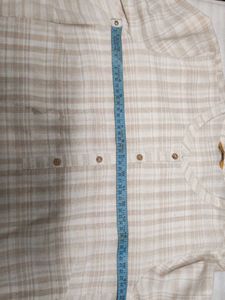 aurelia Classic Beige Checkered Kurta