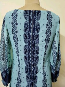 Blue Paisley Sheer Dress