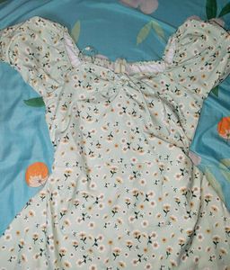 Cute Sage Green Floral Dress