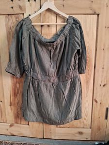 Olive Off-Shoulder Mini Dress