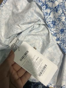 Blue Floral Print Top