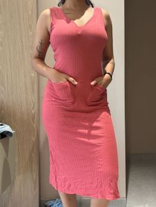 Ribbed Pocket Dress