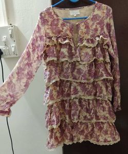 Bohemian Floral Ruffle Dress
