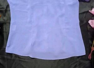 Chic Lavender Lace Trim Blouse