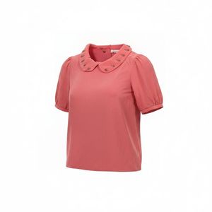 Cute Coral Puff Sleeve Top