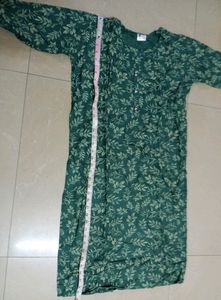 Green Leaf Print Dress