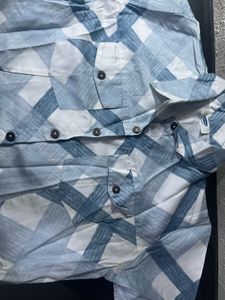 Stylish Blue &amp; White Plaid Shirt