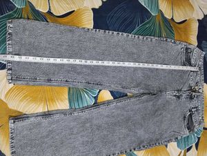 Washed Grey Wide Leg Jeans